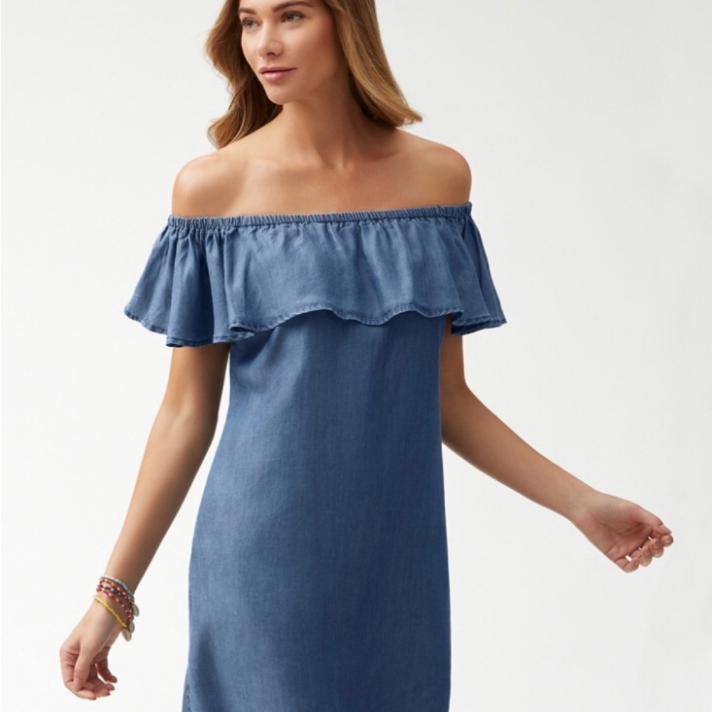 Off-Shoulder Denim Dress